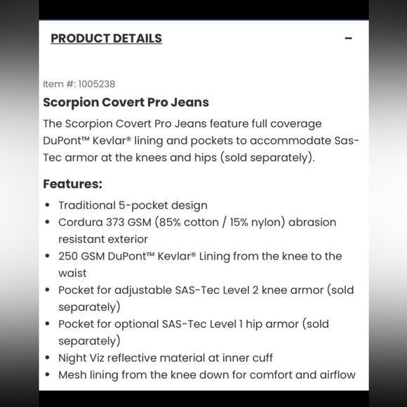 SCORPION EXO Covert Pro Jeans Stonewashed Blue 40 X 32 LOT OF 3 - Picture 8 of 9